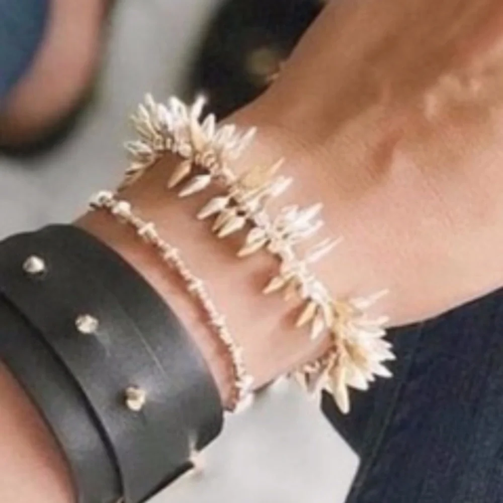 Stella & Dot | Mixed Metal Gold + Silver Spike Renegade Bracelet - Picture 7 of 13